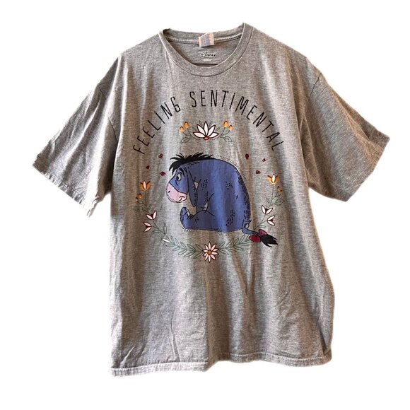 Disney Eeyore Donkey Sz XL T-Shirt Gray Ring Spun Feeling Sentimental Daisy - Picture 2 of 11